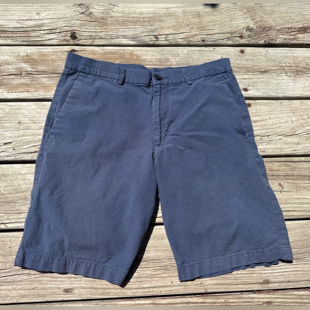 Perry Ellis Portfolio Blue Cotton Chino Shorts, Size 30